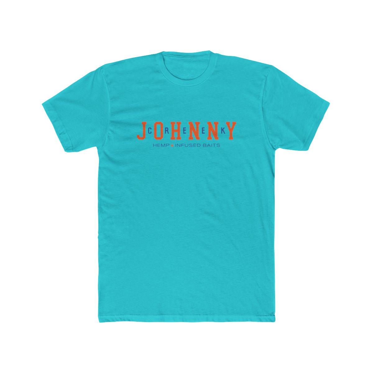 Johnny's Block Font Tee Solid Tahiti Blue