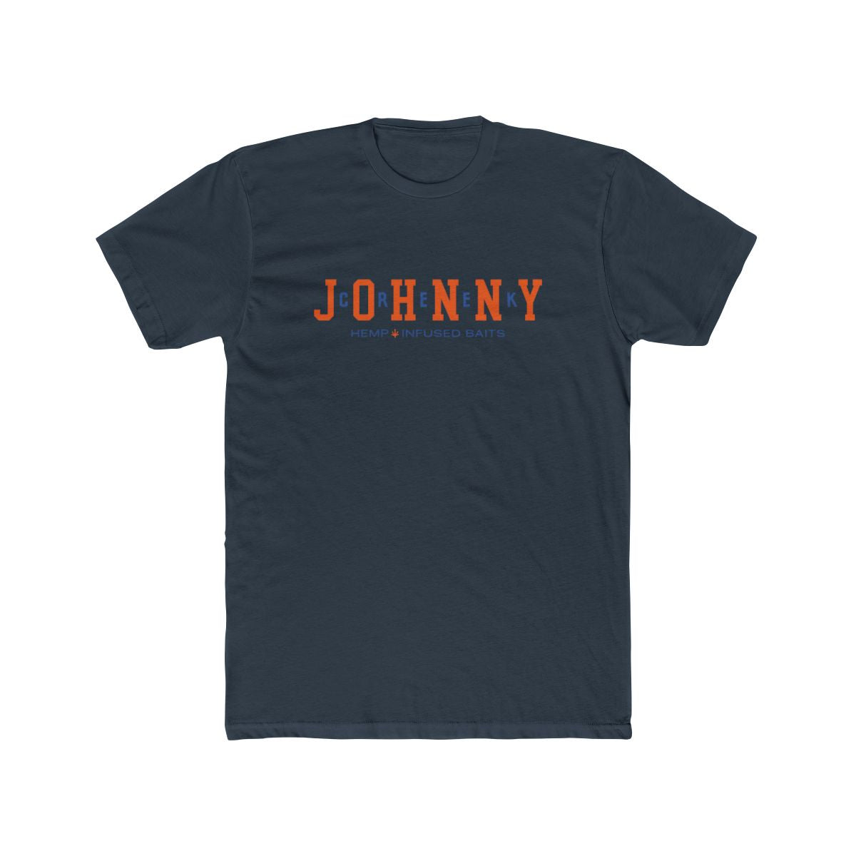 Johnny's Block Font Tee Solid Indigo